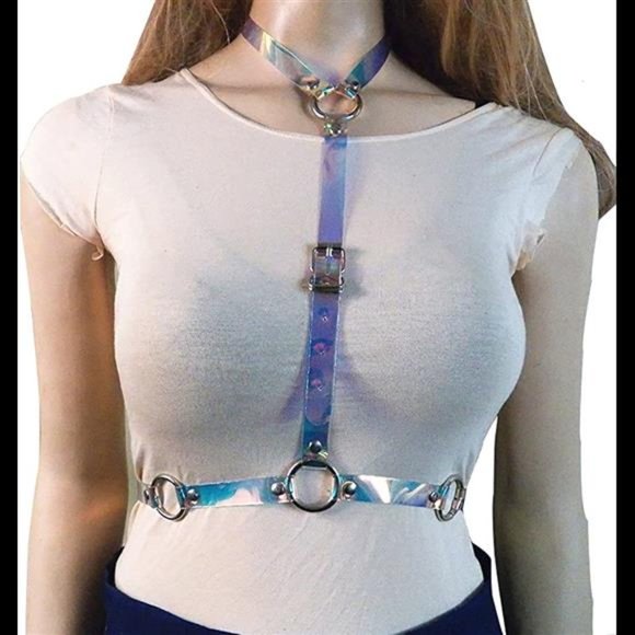 Women\'s Punk Waist Belt Body Chain Faux Leather Harness Adjustable main image 6